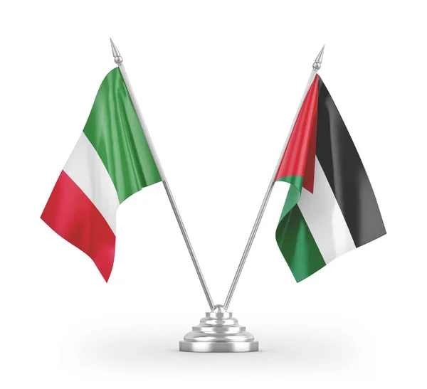 Banderas Mesa Jordania Italia Aisladas Sobre Fondo Blanco Renderizado —  Fotos de Stock