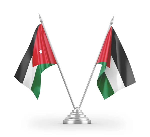 Jordanien Tabell Flaggor Isolerade Vit Bakgrund Rendering — Stockfoto