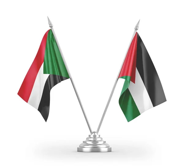 Banderas Mesa Jordan Sudan Aisladas Sobre Fondo Blanco Renderizado —  Fotos de Stock