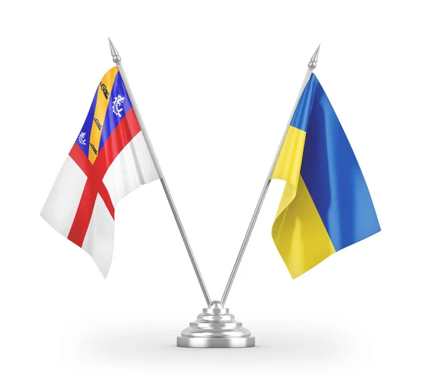Флаги Украины Герма Выделены Белом Фоне Рендеринга — стоковое фото