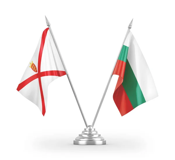 Bulgaristan Jersey Masa Bayrakları Beyaz Arka Planda Izole Edilmiş Görüntüleme — Stok fotoğraf