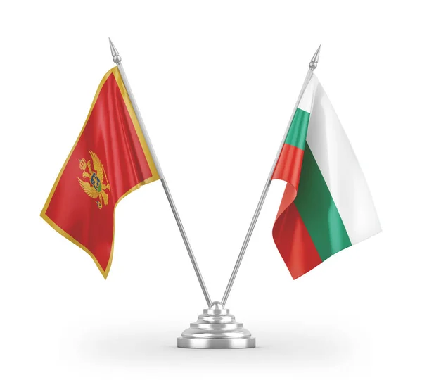 Bulgaristan Karadağ Bayrakları Beyaz Arka Planda Izole Edilmiş Görüntüleme — Stok fotoğraf