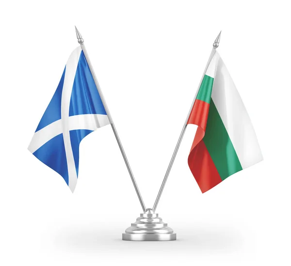 Bulgaristan Skoçya Bayrakları Beyaz Arka Planda Izole Edilmiş Görüntüleme — Stok fotoğraf