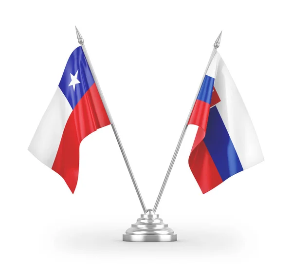 Slowakije Chili Tafelvlaggen Geïsoleerd Witte Achtergrond Rendering — Stockfoto