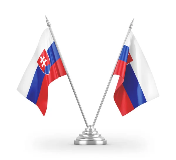 Slovakia Table Flags Isolated White Background Rendering — Stock Photo, Image