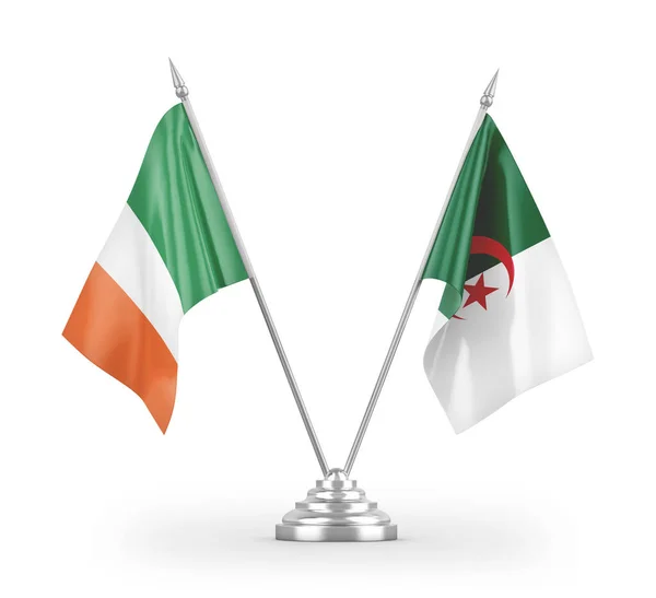 Algéria Írország Tábla Zászlók Elszigetelt Fehér Háttér Renderelés — Stock Fotó