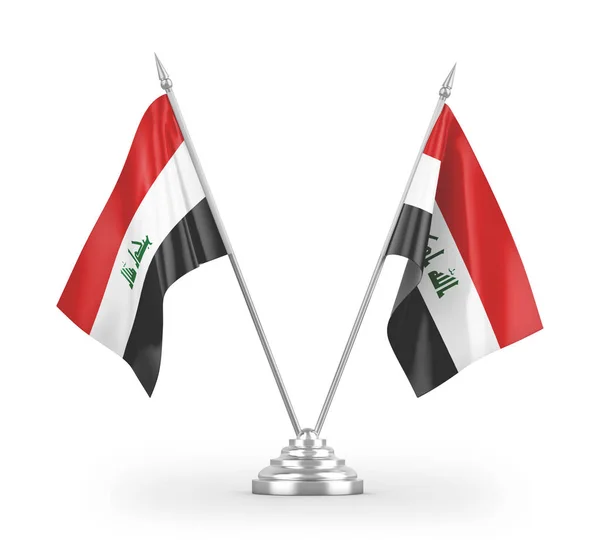 Banderas Mesa Iraq Aisladas Sobre Fondo Blanco Renderizado — Foto de Stock