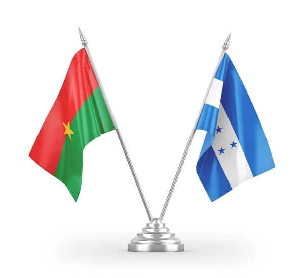 Banderas Mesa Honduras Burkina Faso Aisladas Sobre Fondo Blanco — Foto de Stock