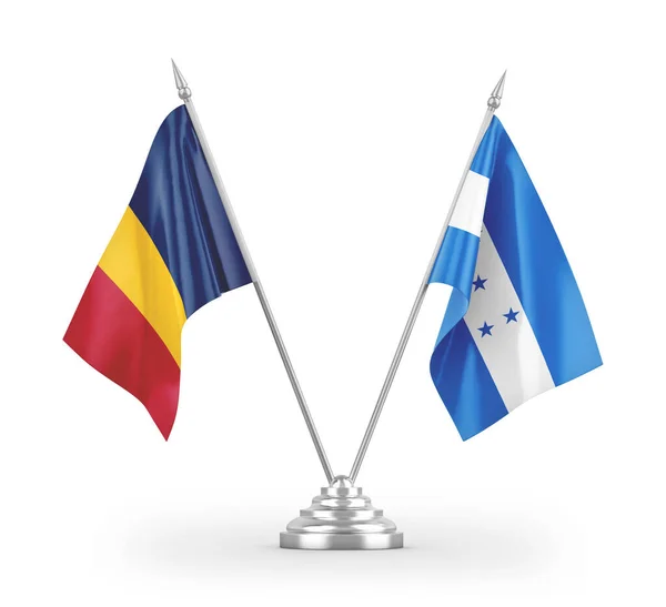 Honduras Chad Table Flags Isolated White Background Rendering — Stock Photo, Image