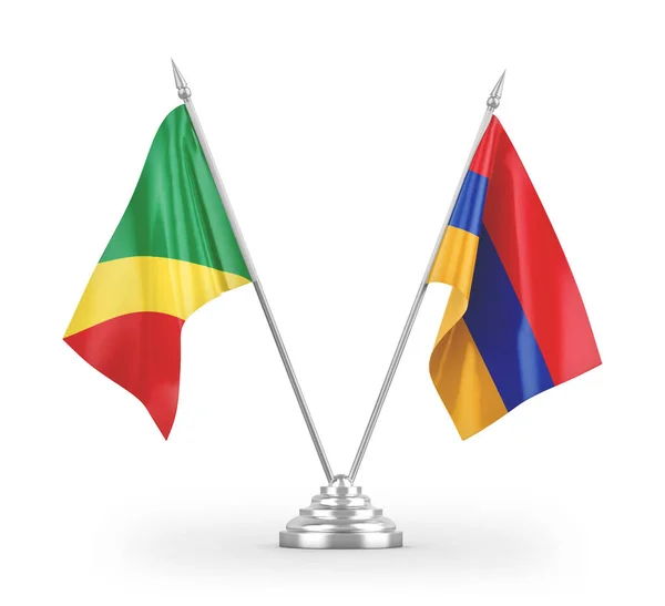 Armenia Congo Table Flags Isolated White Background Rendering — Stock Photo, Image