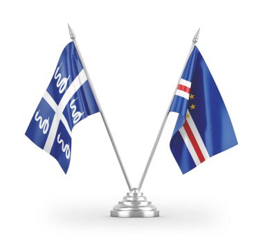 Cabo Verde ve Martinik yılan bayrakları beyaz arkaplanda izole edilmiş 3D görüntüleme