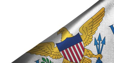 Virgin Adaları Amerika Birleşik Devletleri bayrağı beyaz zemin üzerinde izole edilmiş boş kopya alanı ile sağ tarafa yerleştirilmiş