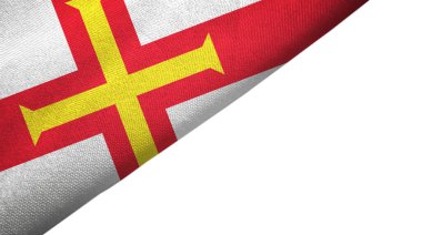 Guernsey bayrağı sol tarafa yerleştirilmiş boş kopya alanı ile izole edildi