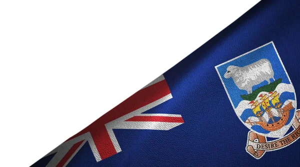 Flaga Falklandów Odizolowana Białym Tle Umieszczona Prawej Stronie Pustą Przestrzenią — Zdjęcie stockowe