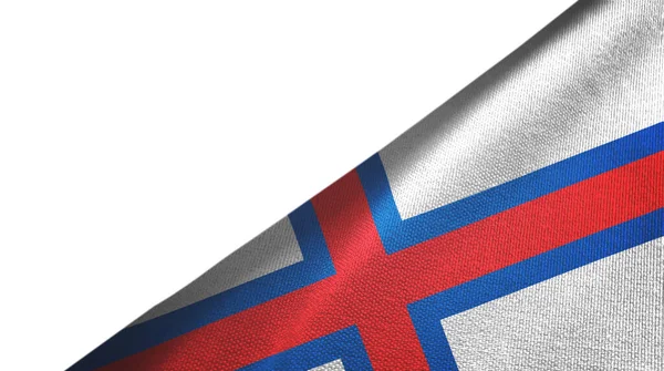 Flagge Der Färöer Isoliert Auf Weißem Hintergrund Auf Der Rechten — Stockfoto