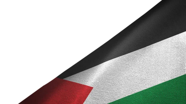 Palestine Flag Isolated White Background Placed Right Side Blank Copy — Stock Photo, Image