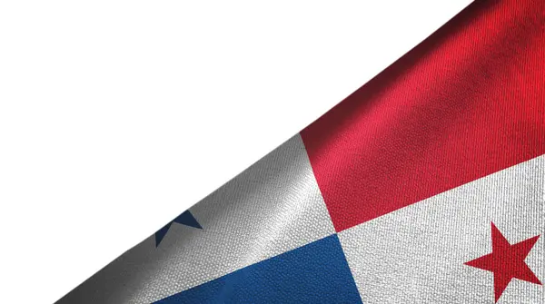 Bandera Panamá Aislada Sobre Fondo Blanco Colocada Lado Derecho Con —  Fotos de Stock