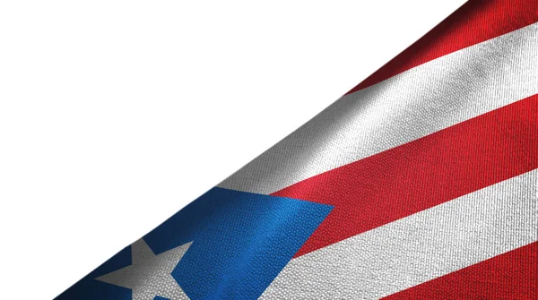 Puerto Rico Flagga Isolerad Vit Bakgrund Placerad Höger Sida Med — Stockfoto