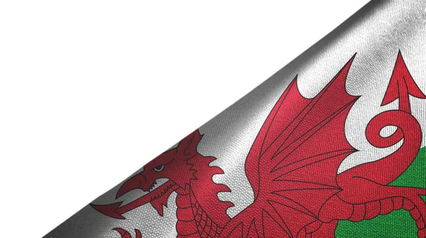 Wales Vlag Geïsoleerd Witte Achtergrond Geplaatst Aan Rechterkant Met Lege — Stockfoto