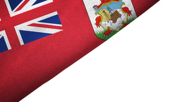 百慕大国旗在白色背景上孤立地放置在左侧 空白复制空间 — 图库照片