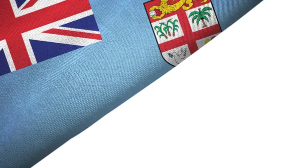 Fiji Flag Isolated White Background Placed Left Side Blank Copy — Stock Photo, Image