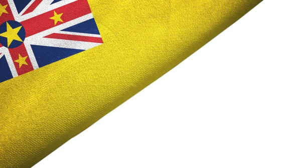 Bandeira Niue Isolada Fundo Branco Colocada Lado Esquerdo Com Espaço — Fotografia de Stock