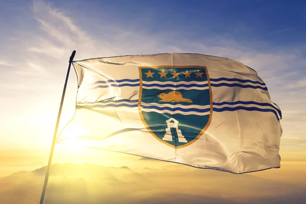 Surrey Columbia Británica Canadá Bandera Tela Tela Ondeando Parte Superior — Foto de Stock