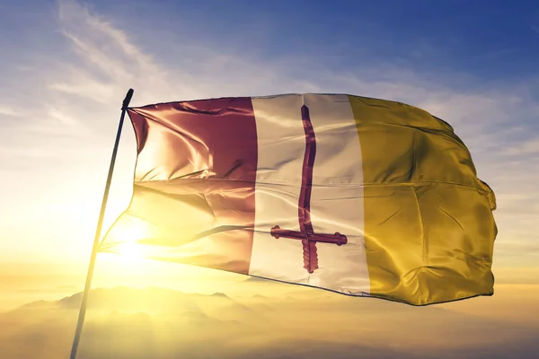 Aalst Van Oost Vlaanderen Van België Vlag Textiel Doek Zwaaien — Stockfoto