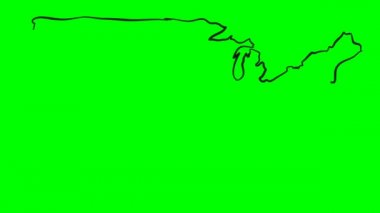 Amerika Birleşik Devletleri renkli harita yeşil ekran izole ediyor