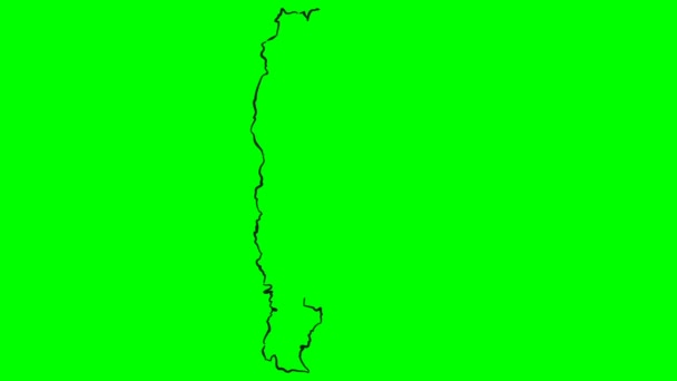 Argentina Drawing Colored Map Green Screen Isolated — Stock Video