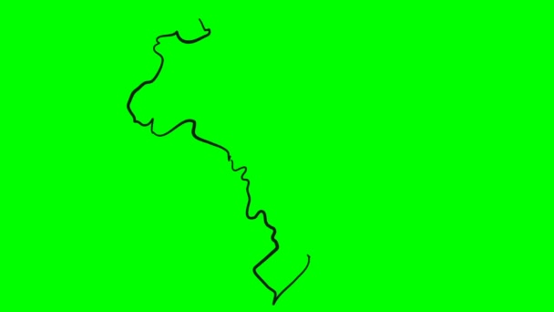 Brasile Disegno Colorato Mappa Schermo Verde Isolato — Video Stock