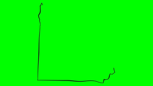 Egipto Dibujo Mapa Color Pantalla Verde Aislado — Vídeos de Stock