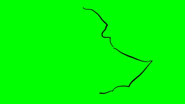 Etiopia Disegno Colorato Mappa Schermo Verde Isolato — Video Stock