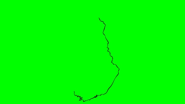 Finlandia Disegno Colorato Mappa Schermo Verde Isolato — Video Stock