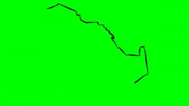 Suudi Arabistan renkli harita yeşil ekran izole edildi