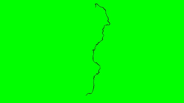 Suécia Desenho Colorido Mapa Tela Verde Isolado — Vídeo de Stock