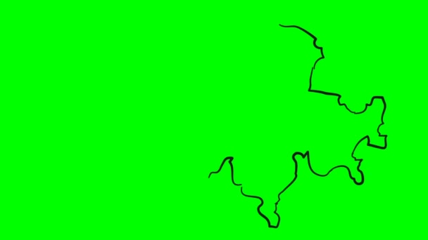 Zwitserland Tekening Gekleurde Kaart Groen Scherm Geïsoleerd — Stockvideo