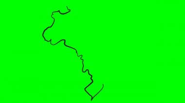 Brezilya harita çizimi yeşil ekran izole edildi