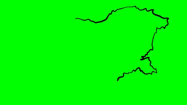 Bulgaria Disegno Schema Mappa Schermo Verde Isolato — Video Stock
