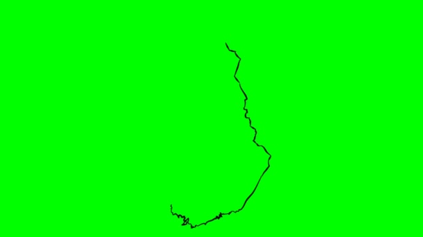 Finlandia Dibujo Esquema Mapa Pantalla Verde Aislado — Vídeos de Stock