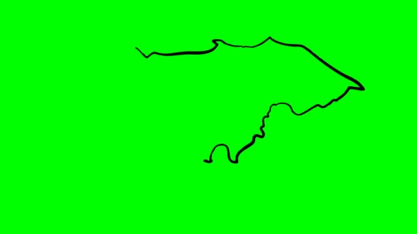 Honduras Desenho Esboço Mapa Tela Verde Isolado — Vídeo de Stock