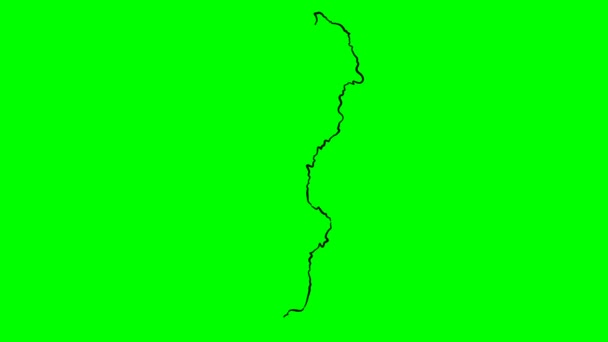 Sweden Drawing Outline Map Green Screen Isolated — Stock Video