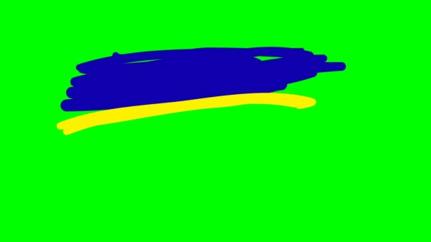 Sweden Drawing Flag Green Background — Stock Video