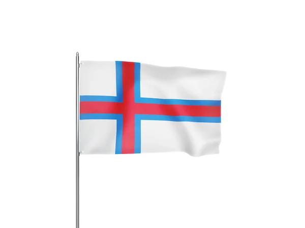 Bandera Las Islas Feroe Ondeando Fondo Blanco Ilustración Aislada —  Fotos de Stock