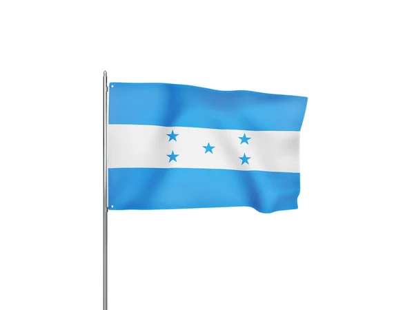 Honduras Flagga Viftande Vit Bakgrund Isolerad Illustration — Stockfoto