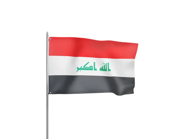 Irak Flagga Viftande Vit Bakgrund Isolerad Illustration — Stockfoto