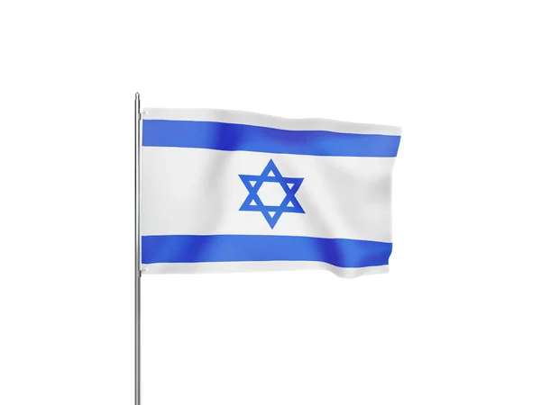 Bandera Israel Ondeando Fondo Blanco Ilustración Aislada — Foto de Stock