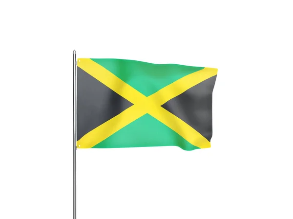 Jamaica Bandeira Acenando Fundo Branco Isolado Ilustração — Fotografia de Stock