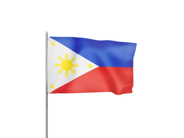 Bandera Filipinas Ondeando Fondo Blanco Ilustración Aislada —  Fotos de Stock