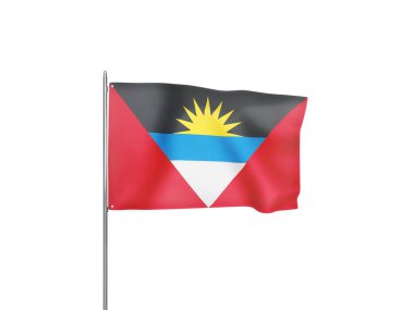 Antigua ve Barbuda bayrağı beyaz arkaplan gösterimi izole edildi